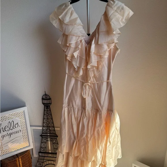 NWT Nordstrom CIEBON Stelanie Flutter Sleeve Tiered Cocktail Maxi Dress Sz S - Picture 11 of 15